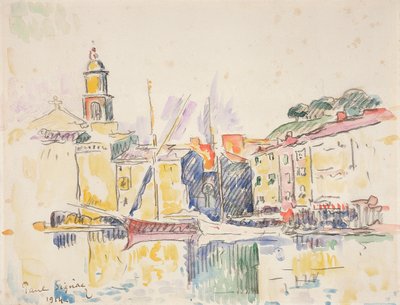 Französischer Hafen von St. Tropez, 1914 von Paul Signac